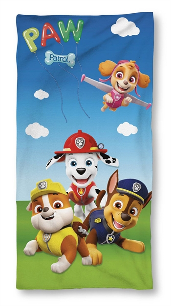 4: Paw Patrol håndklæde - 70x140 cm - 100% Bomuld - Blødt badehåndklæde med Rubble, Skye, Chase og Marshall